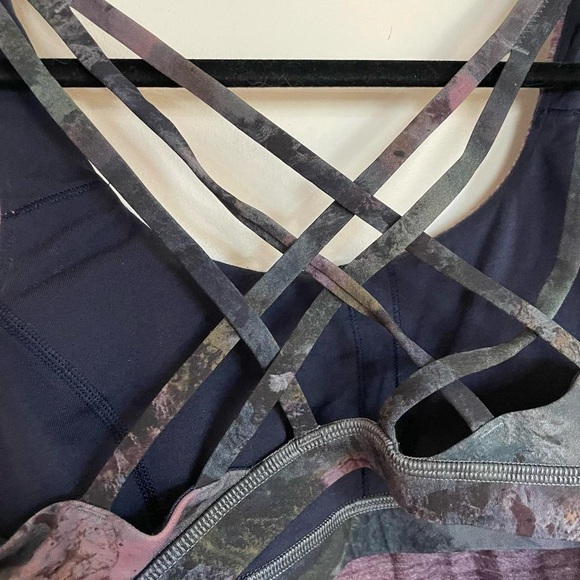 Lululemon purple tank top with attached strappy bra - Picture 4 of 4